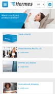 How hermesworld.com looks like on a mobile device such as an iPhone.