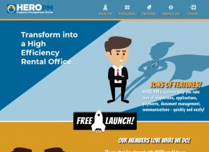 How heropm.com looks like on a tablet such as an iPad.
