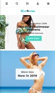 How herswim.com looks like on a mobile device such as an iPhone.