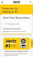 How hertz.com looks like on a mobile device such as an iPhone.