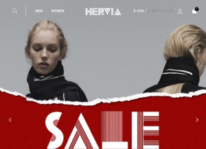 How hervia.com looks like on a tablet such as an iPad.