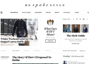 How hespokestyle.com looks like on a tablet such as an iPad.