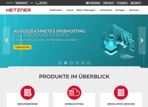How hetzner.de looks like on a tablet such as an iPad.