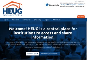 How heug.org looks like on a tablet such as an iPad.