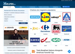 How heures.be looks like on a tablet such as an iPad.