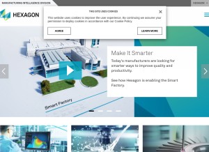 How hexagonmi.com looks like on a tablet such as an iPad.