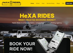 How hexarides.com looks like on a tablet such as an iPad.