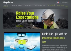 How hexarmor.com looks like on a tablet such as an iPad.