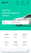 How hey.car looks like on a mobile device such as an iPhone.