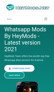How heymods.net looks like on a mobile device such as an iPhone.