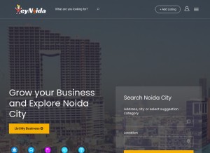 How heynoida.com looks like on a tablet such as an iPad.