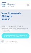 How heyoya.com looks like on a mobile device such as an iPhone.