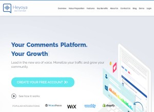 How heyoya.com looks like on a tablet such as an iPad.
