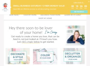 How heytherehome.com looks like on a tablet such as an iPad.