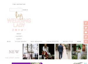 How heyweddinglady.com looks like on a tablet such as an iPad.