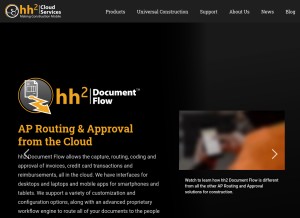 How hh2.com looks like on a tablet such as an iPad.