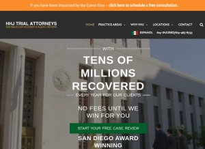 How hhjtrialattorneys.com looks like on a tablet such as an iPad.