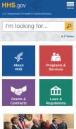How hhs.gov looks like on a mobile device such as an iPhone.