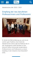 How hhu.de looks like on a mobile device such as an iPhone.