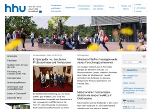 How hhu.de looks like on a tablet such as an iPad.