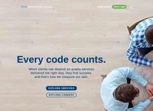 How hiacode.com looks like on a tablet such as an iPad.
