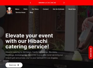 How hibachi4everla.com looks like on a tablet such as an iPad.