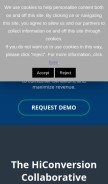 How hiconversion.com looks like on a mobile device such as an iPhone.