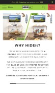 How hideitmounts.com looks like on a mobile device such as an iPhone.