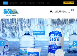 How hieloyaguamontesion.com looks like on a tablet such as an iPad.