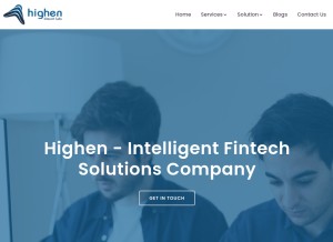 How highenfintech.com looks like on a tablet such as an iPad.