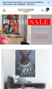 How highfashionhome.com looks like on a mobile device such as an iPhone.