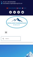 How highlandpharmachem.com looks like on a mobile device such as an iPhone.