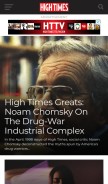 How hightimes.com looks like on a mobile device such as an iPhone.