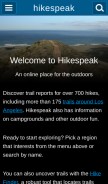 How hikespeak.com looks like on a mobile device such as an iPhone.