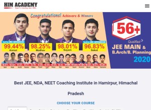 How himacademy.org looks like on a tablet such as an iPad.