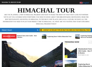 How himachal-tour.in looks like on a tablet such as an iPad.