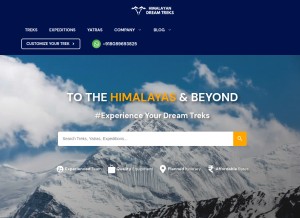 How himalayandreamtreks.in looks like on a tablet such as an iPad.