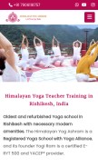 How himalayanyogashram.com looks like on a mobile device such as an iPhone.