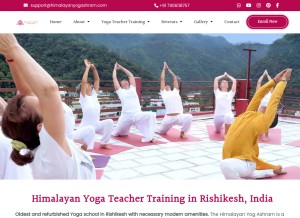 How himalayanyogashram.com looks like on a tablet such as an iPad.