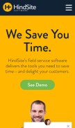 How hindsitesoftware.com looks like on a mobile device such as an iPhone.