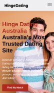 How hingedating.com.au looks like on a mobile device such as an iPhone.