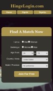 How hingelogin.com looks like on a mobile device such as an iPhone.