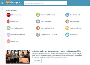 How hintaopas.fi looks like on a tablet such as an iPad.