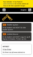 How hioa.no looks like on a mobile device such as an iPhone.