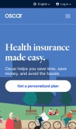 How hioscar.com looks like on a mobile device such as an iPhone.