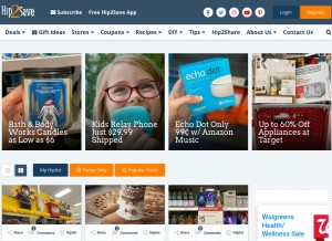 How hip2save.com looks like on a tablet such as an iPad.