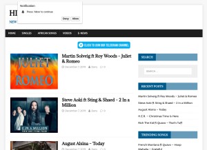 How hipnpop.com looks like on a tablet such as an iPad.
