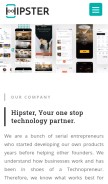 How hipster-inc.com looks like on a mobile device such as an iPhone.