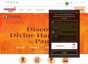 How hiranandanifortunecitypanvel.in looks like on a tablet such as an iPad.