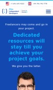 How hireindependentdevelopers.com looks like on a mobile device such as an iPhone.